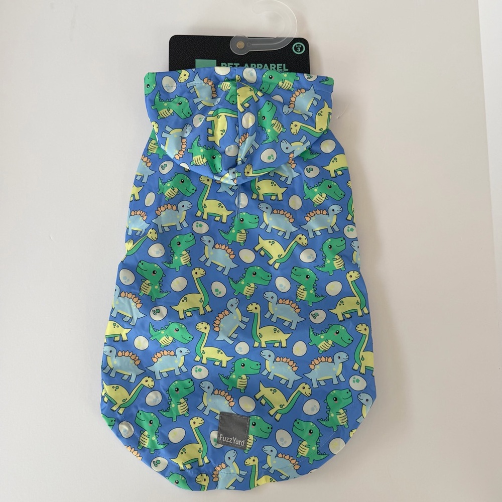 Pet appreal Blue Dinosaur dog pet jacket size 3 NWT